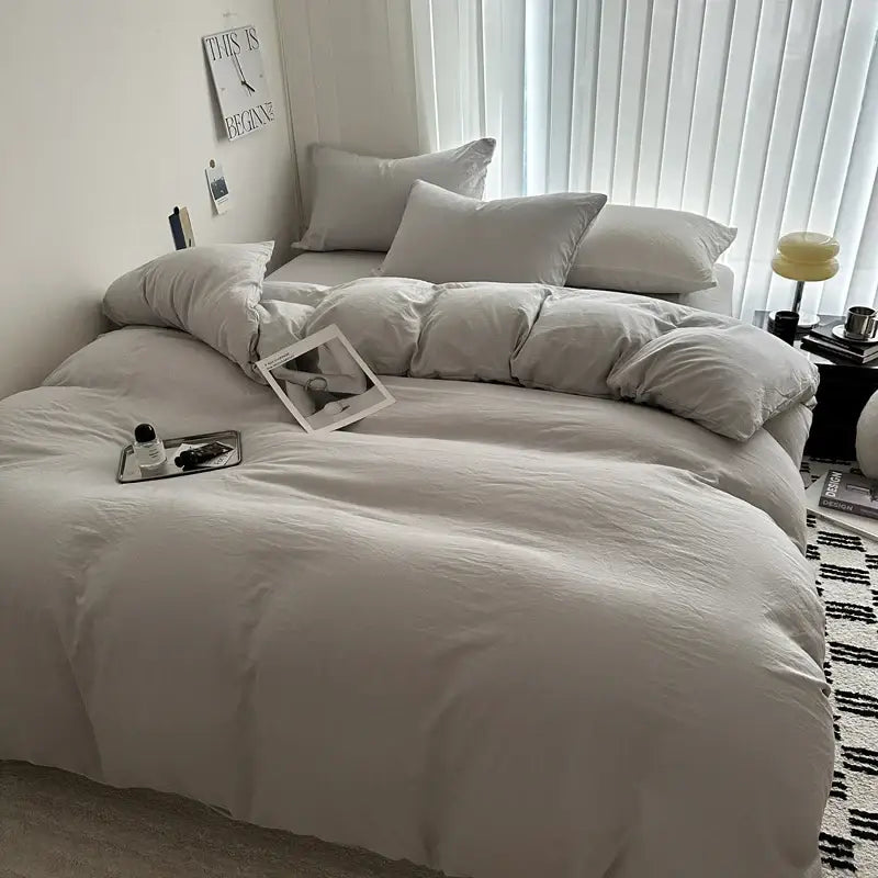 Gray Cotton Bedding Set