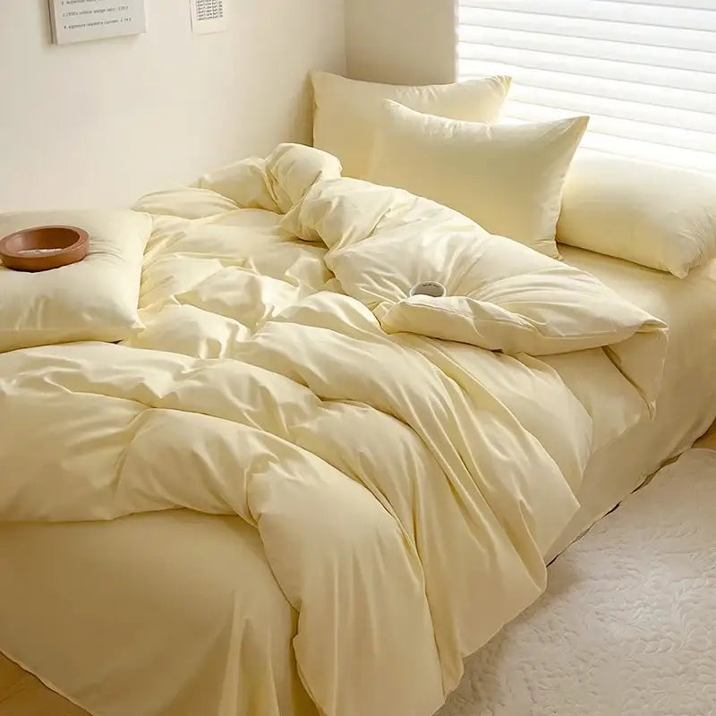 Dark Gray Cotton 4-Piece Bedding Set