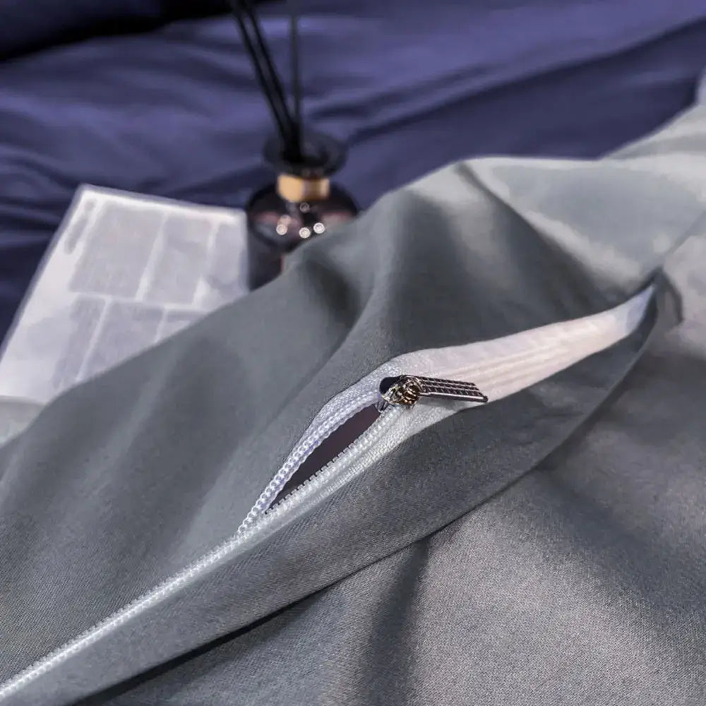 Navy Gold Cotton Duvet