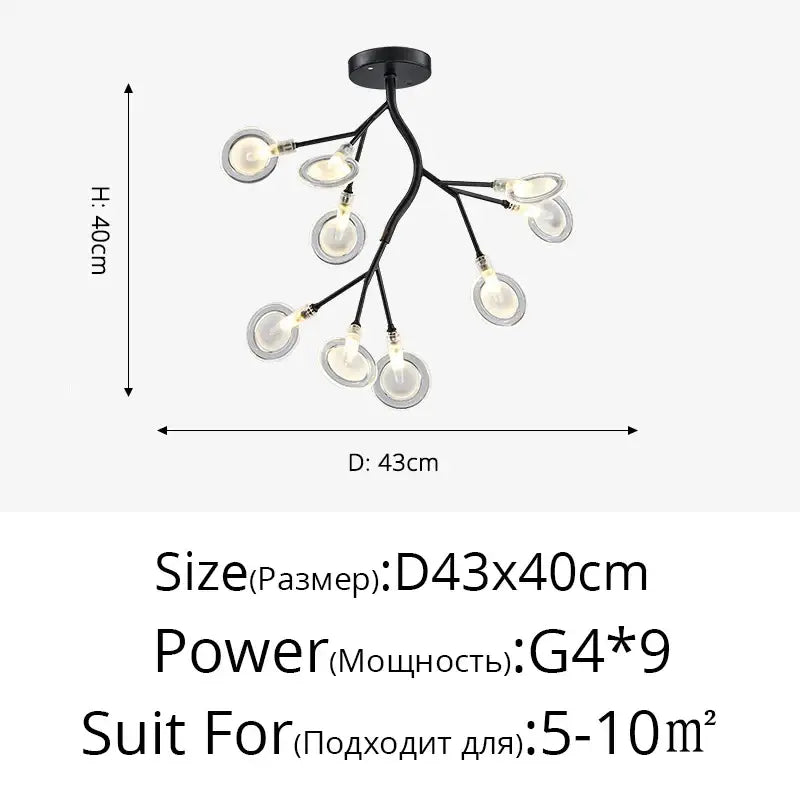 Gold Globe LED Chandelier 9-54 Heads