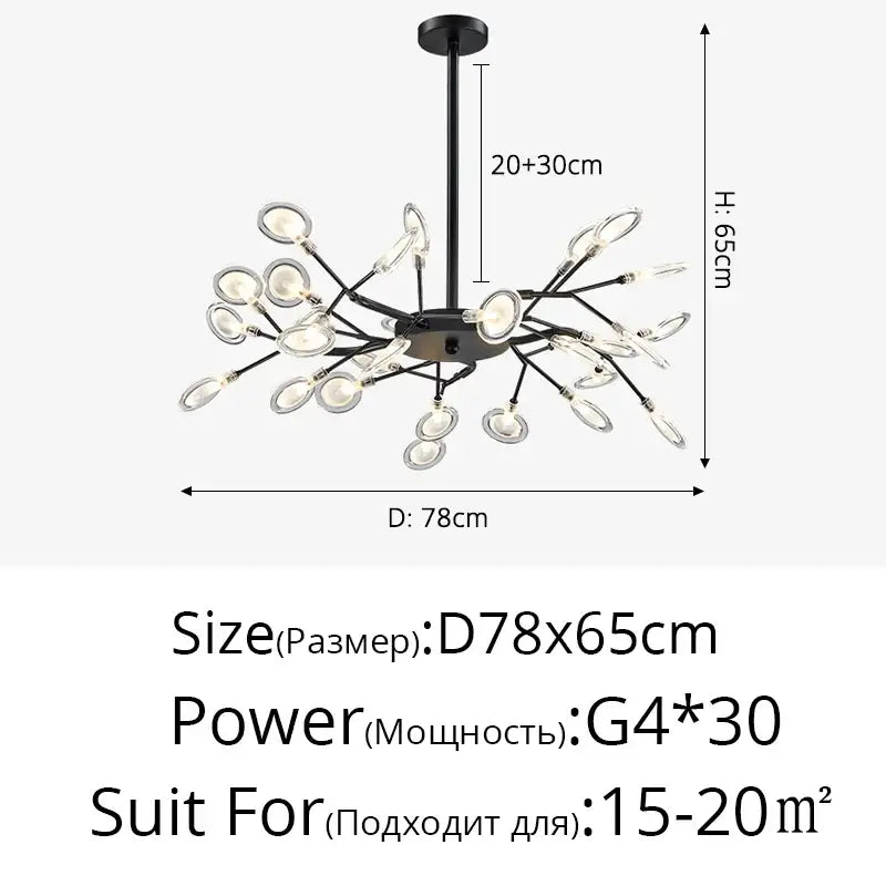 Gold Globe LED Chandelier 9-54 Heads