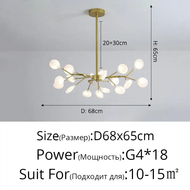 Gold Globe LED Chandelier 9-54 Heads