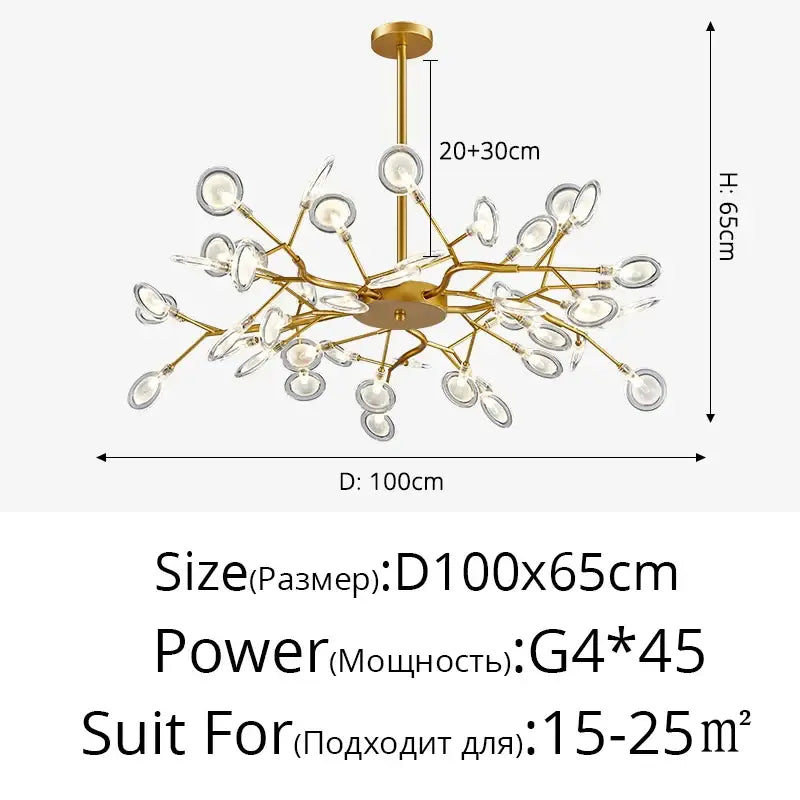 Gold Globe LED Chandelier 9-54 Heads