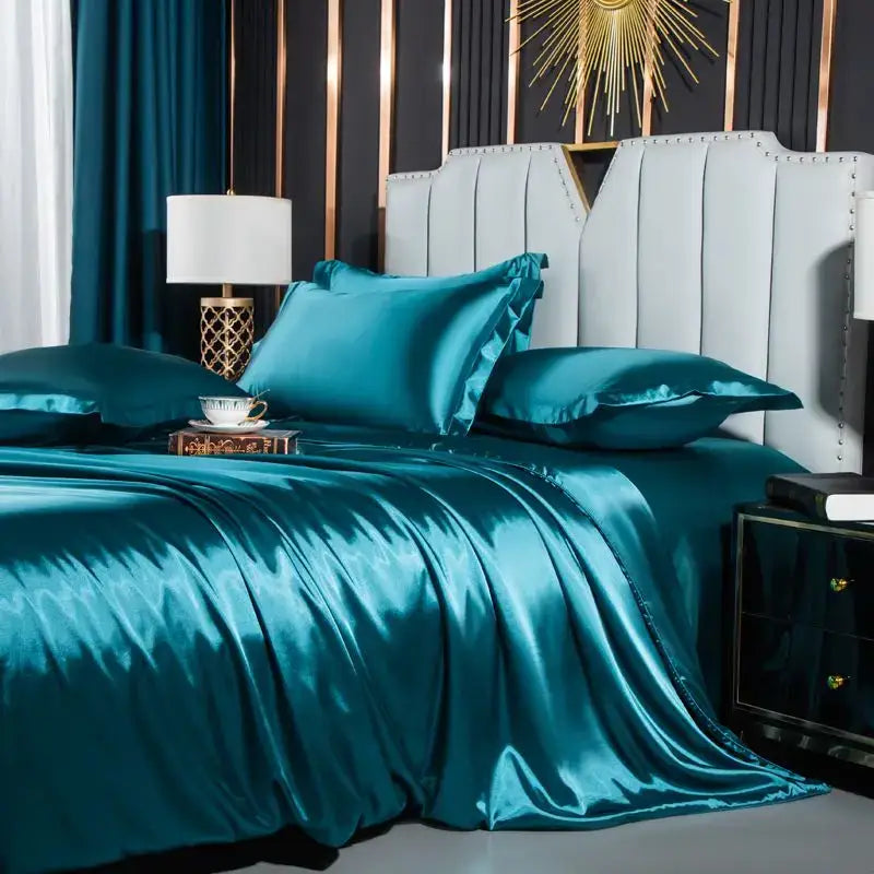 Navy Nordic Silk Bedding