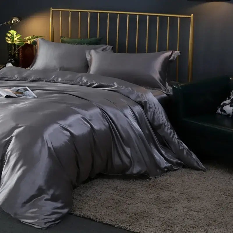 Peacock Blue Satin Bedding