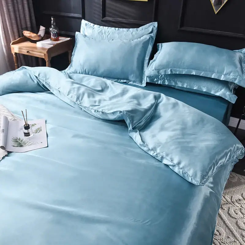 Gray Silk Bedding Set