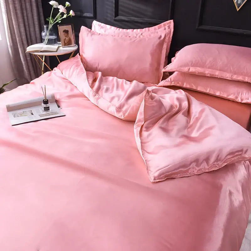 Gray Silk Bedding Set