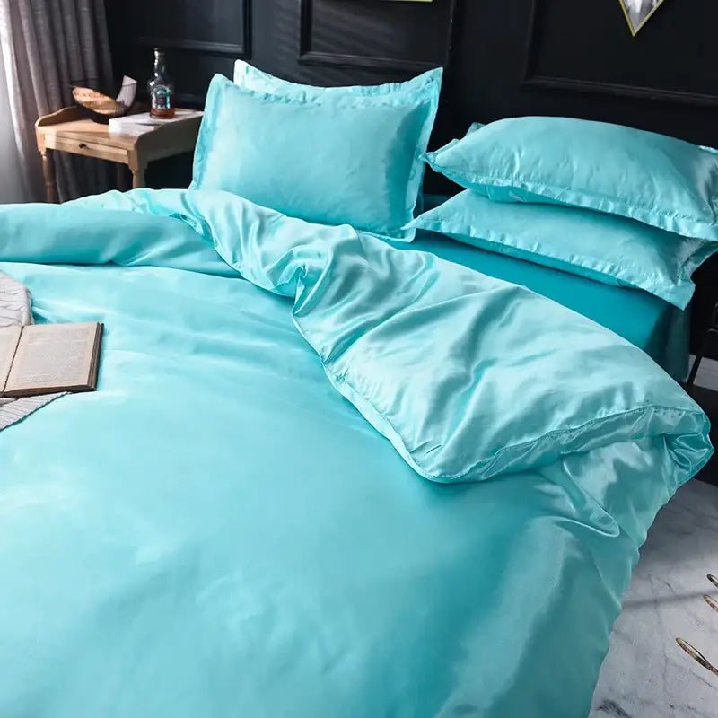 Gray Silk Bedding Set
