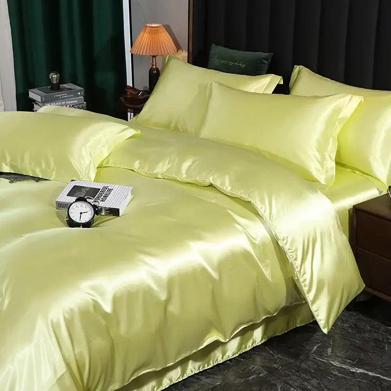 Copper Cream Satin Duvet Cover