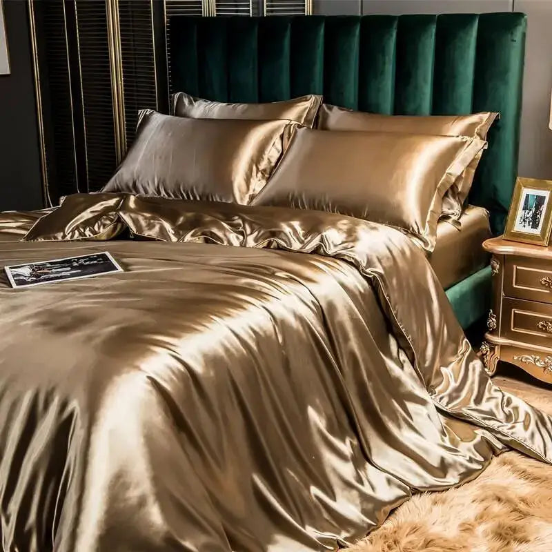 Burgundy Satin Duvet Cover