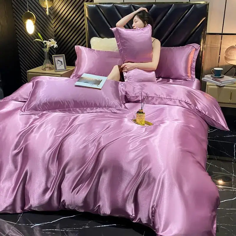 Burgundy Satin Duvet Cover