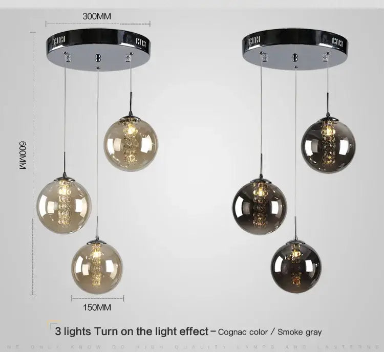 Amber Glass Spiral Chandelier