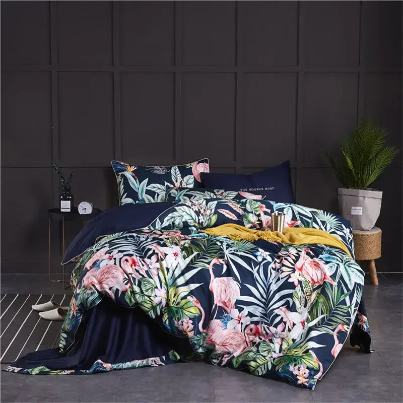 Navy Gold Egyptian Cotton Duvet for King and Queen