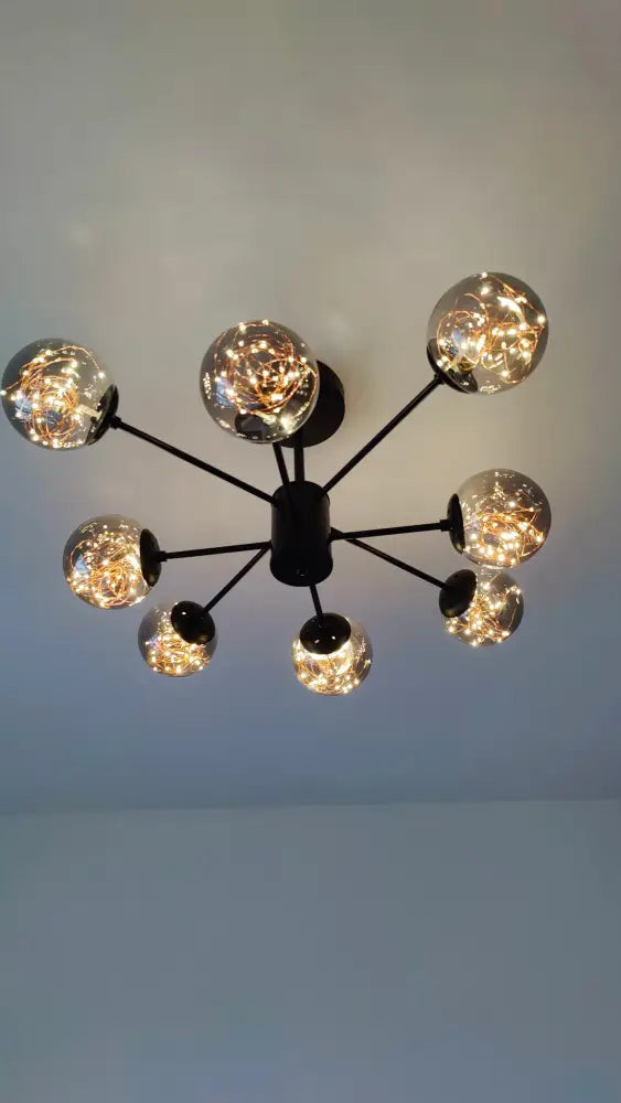 Smoke Gray Glass Chandelier