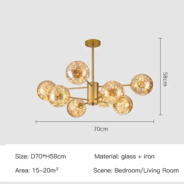 Smoke Gray Glass Chandelier