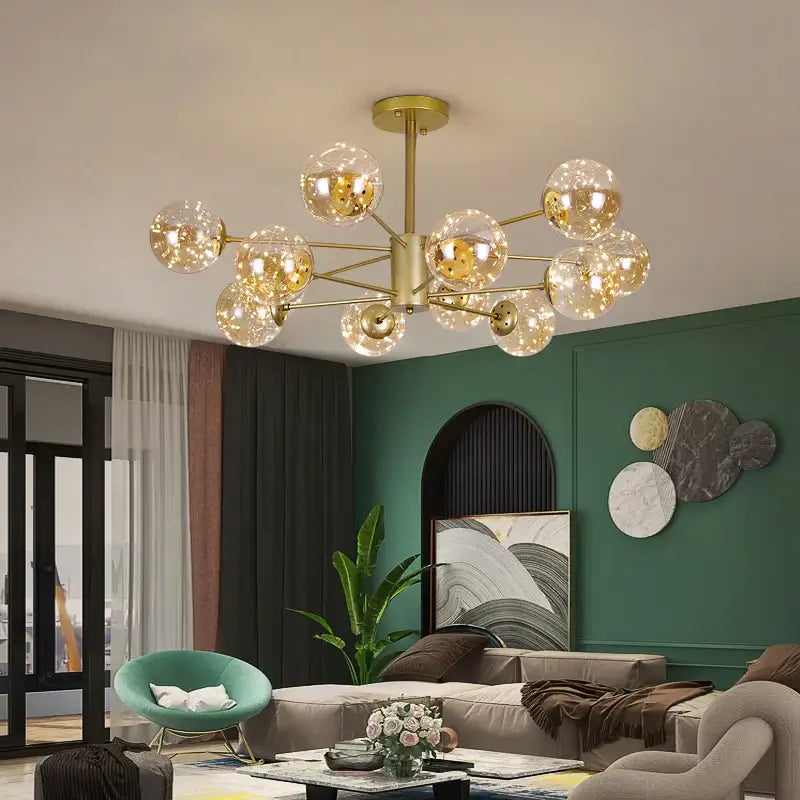 Smoke Gray Glass Chandelier