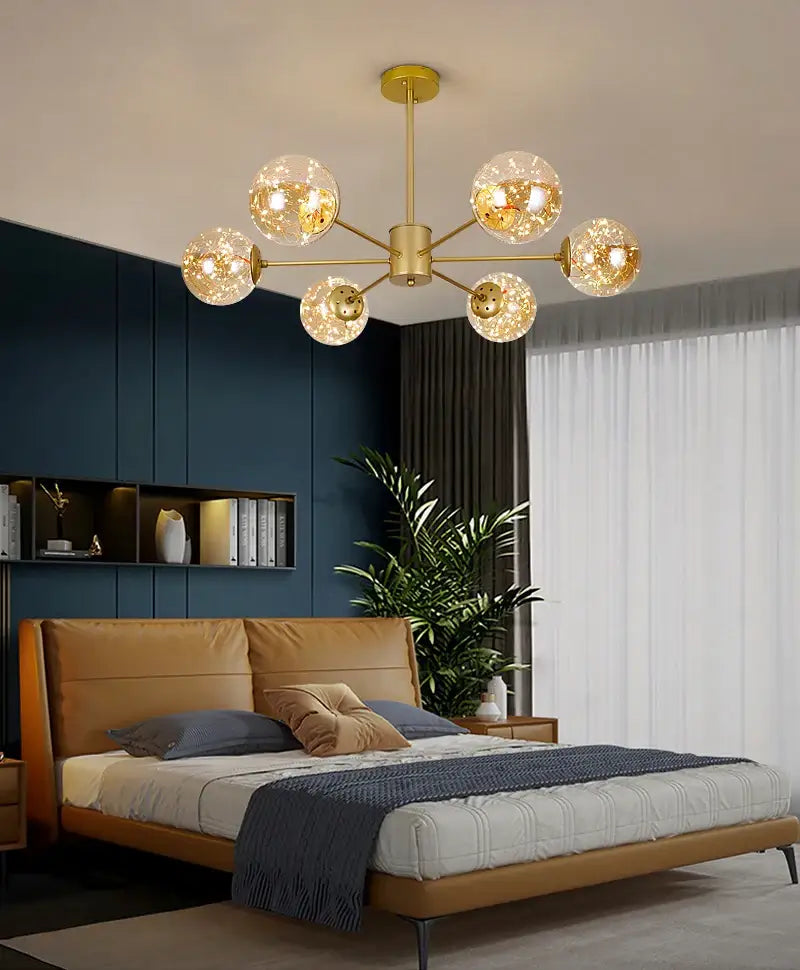 Smoke Gray Glass Chandelier