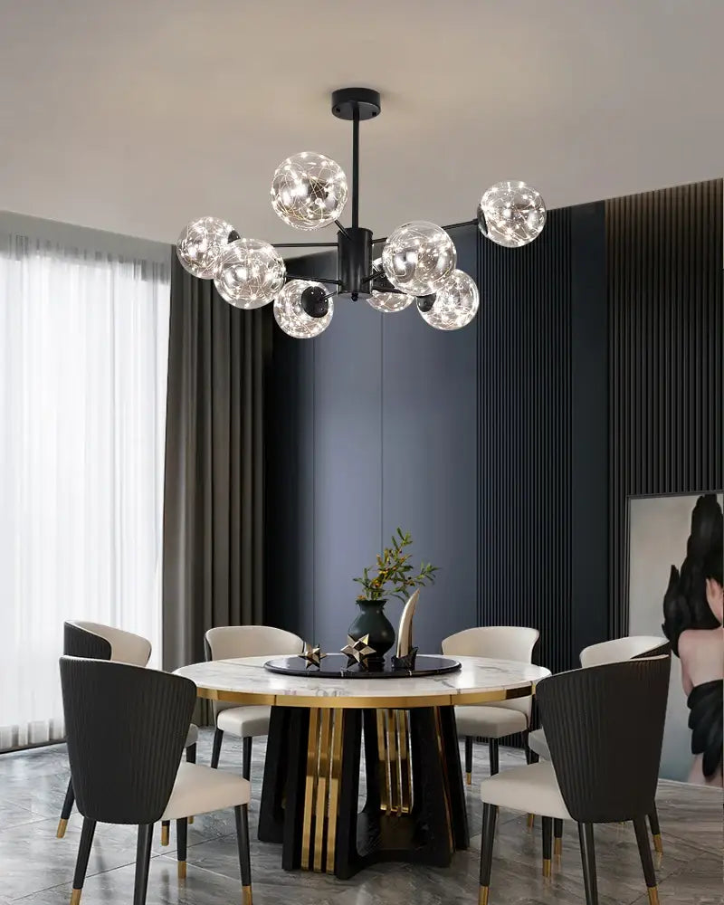 Smoke Gray Glass Chandelier
