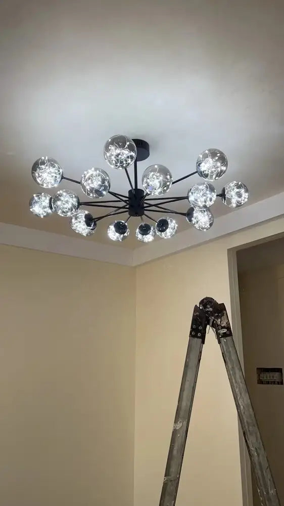 Smoke Gray Glass Chandelier