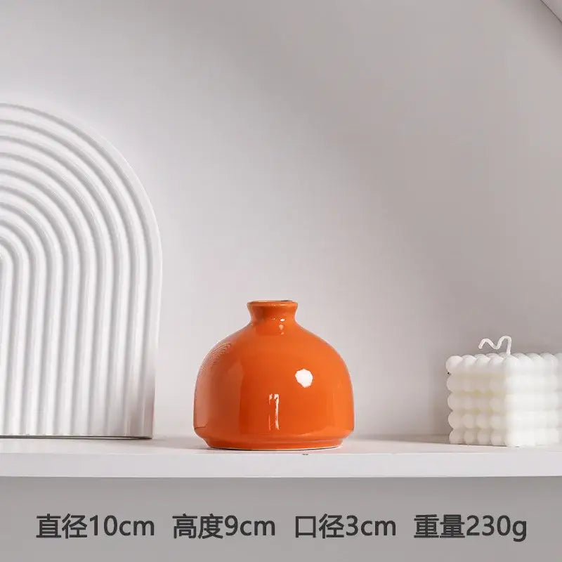 Orange Ceramic Vase Set