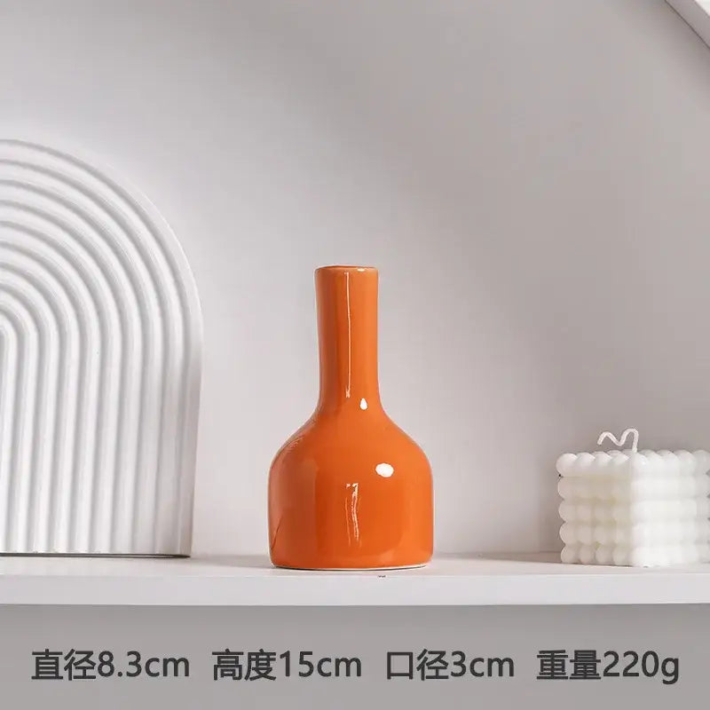 Orange Ceramic Vase Set
