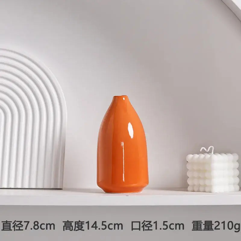 Orange Ceramic Vase Set