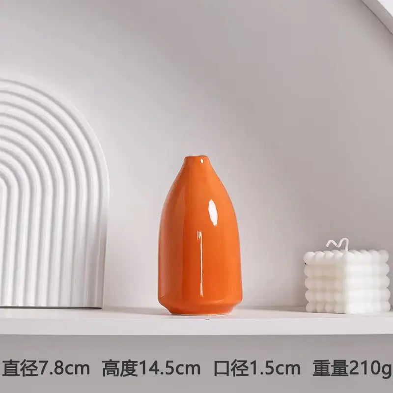 Orange Ceramic Vase Set