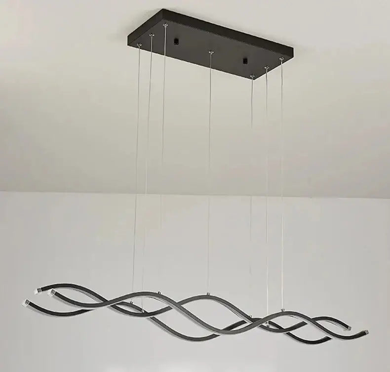 White Wavy Nordic Chandelier