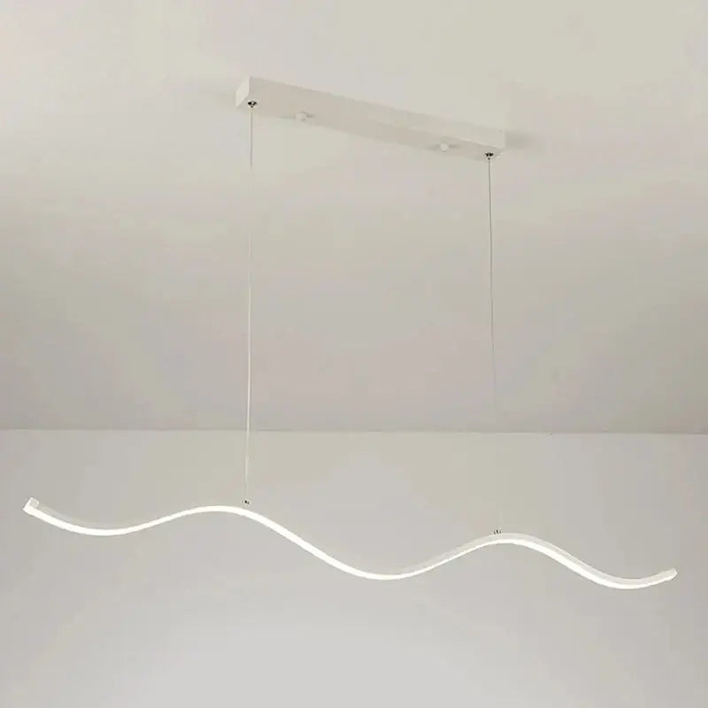 White Wavy Nordic Chandelier