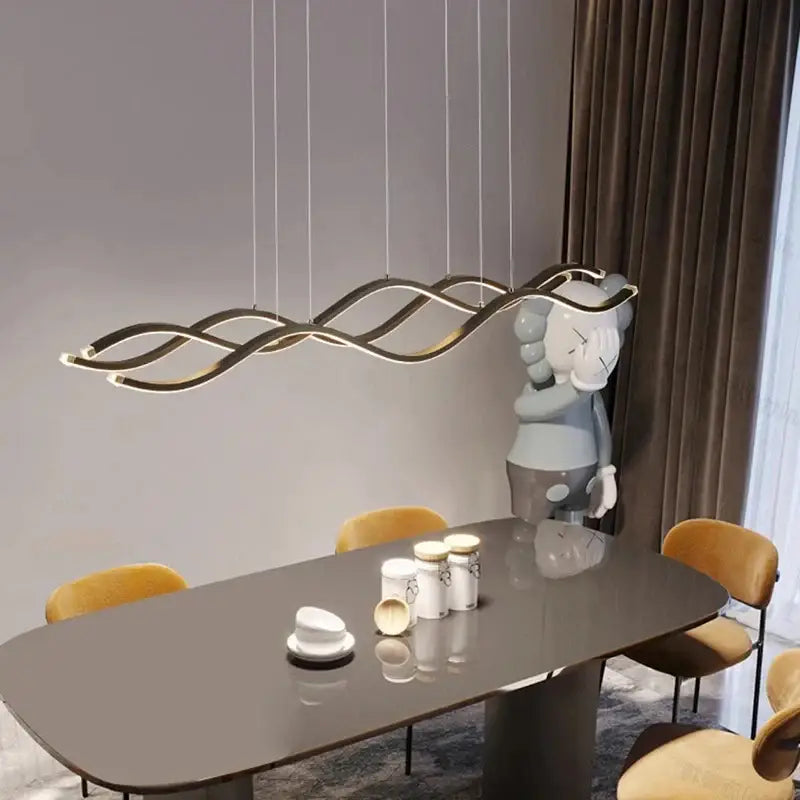 White Wavy Nordic Chandelier