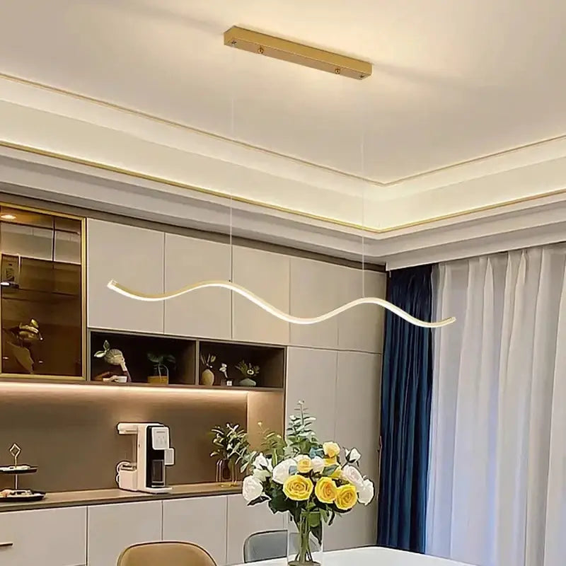 White Wavy Nordic Chandelier