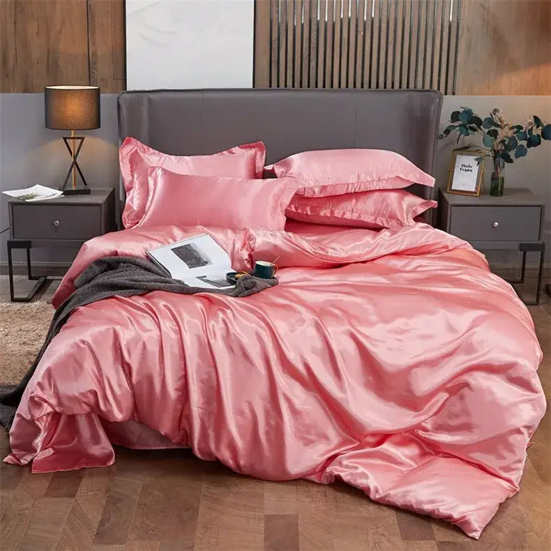 Smooth Purple Rayon Satin Bedding Sanctuary Style
