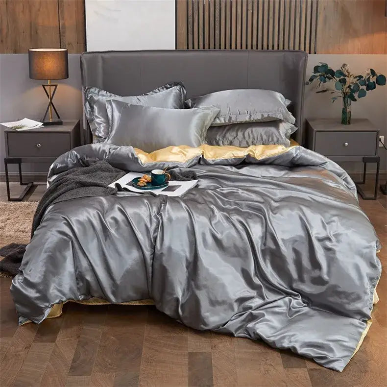 Lavender Rayon Satin Bedding Set Serene Aesthetic