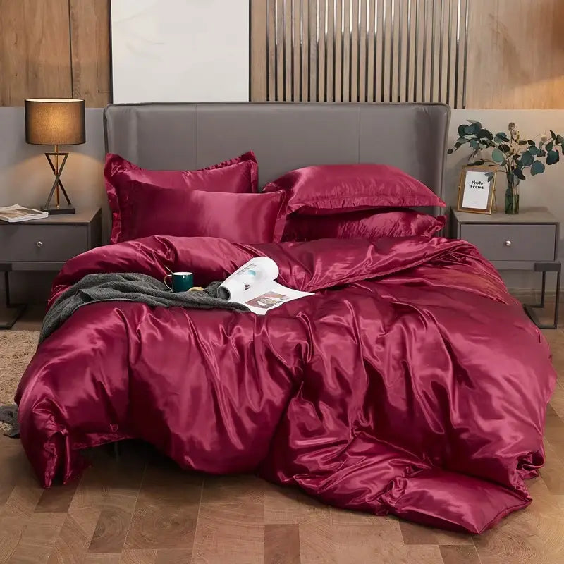 Lavender Rayon Satin Bedding Set Serene Aesthetic