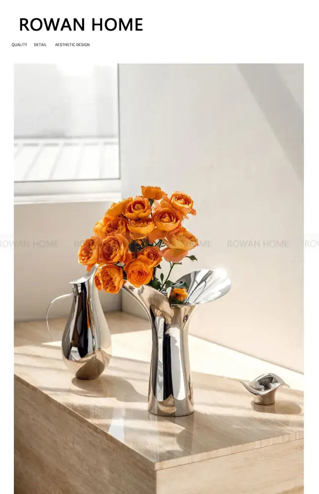 Silver Stainless Steel Vase
