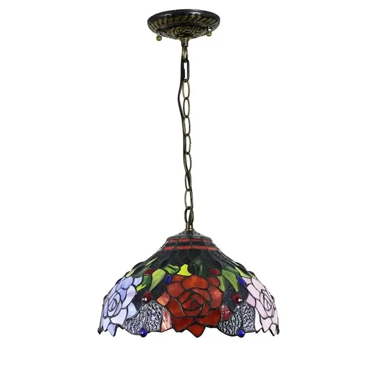 Rose Stained Glass Pendant