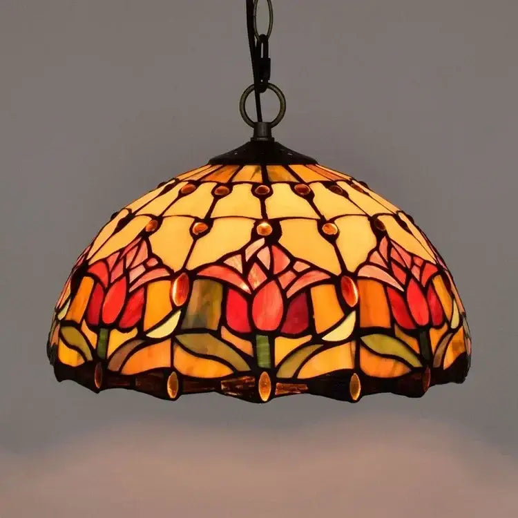 Rose Stained Glass Pendant