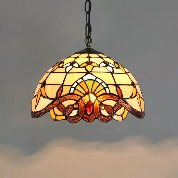 Rose Stained Glass Pendant