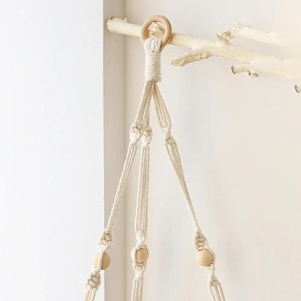 Beige Boho Macrame Shelf