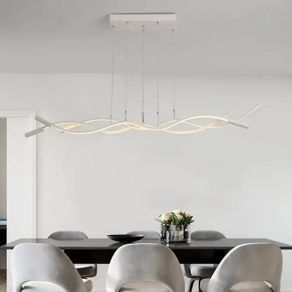 Black Wavy LED Pendant