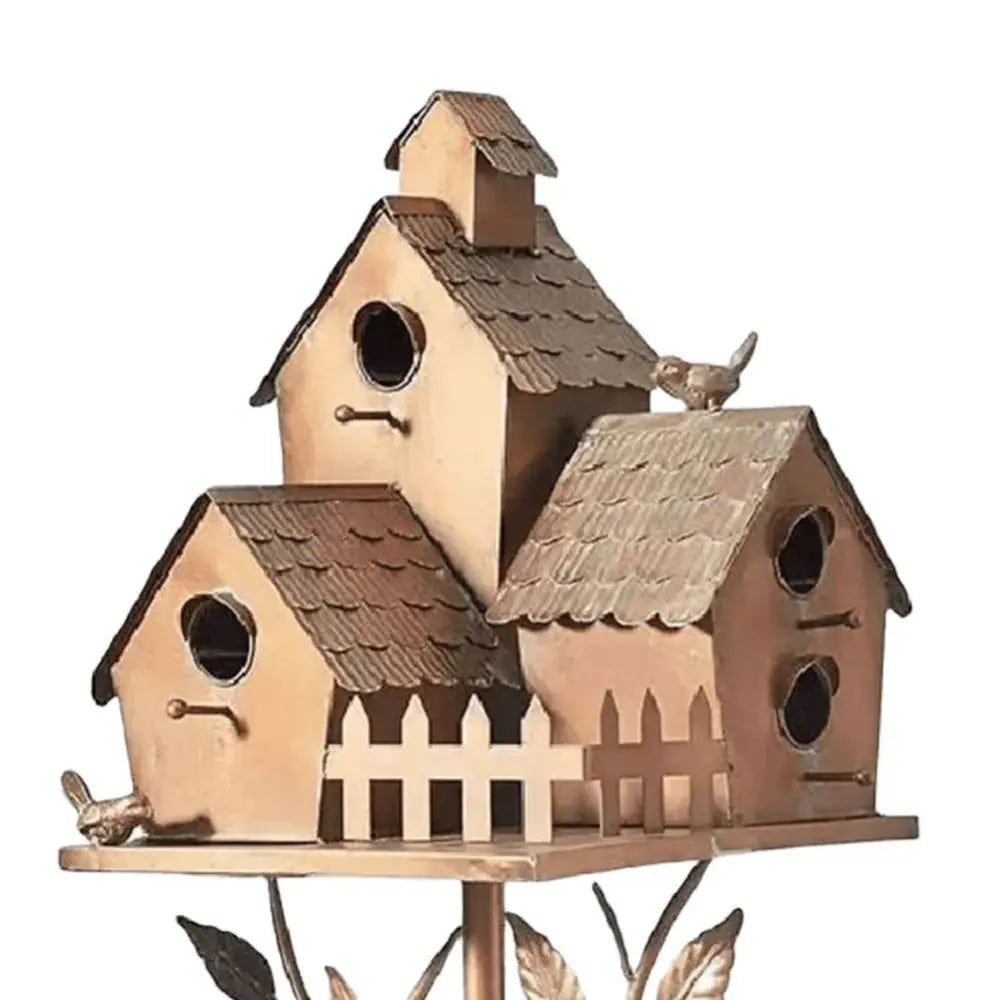 Copper Birdhouse Garden Stakes