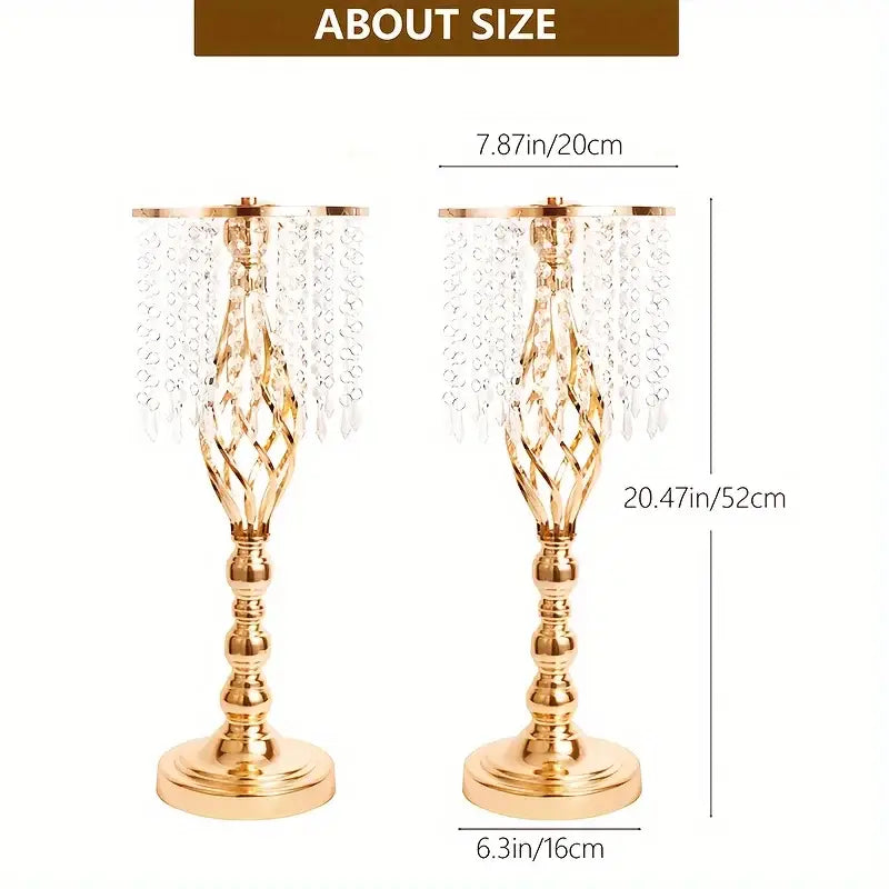 Gold Crystal Metal Vases