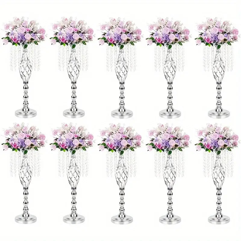 Gold Crystal Metal Vases