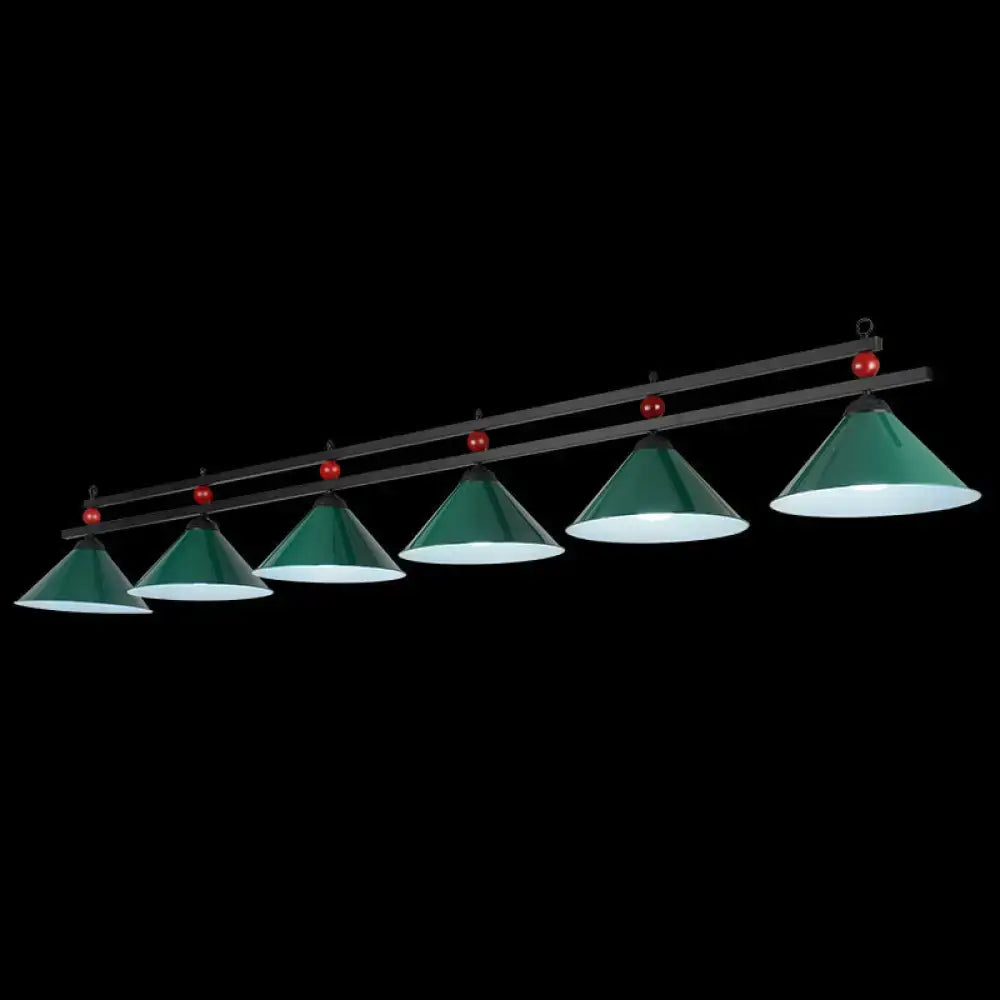 Black Conical Metal Eight-Light Island Pendant