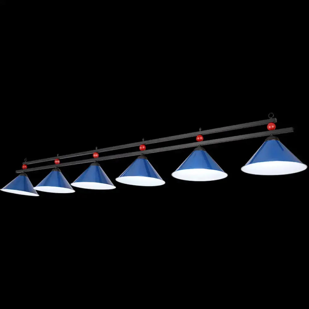 Black Conical Metal Eight-Light Island Pendant