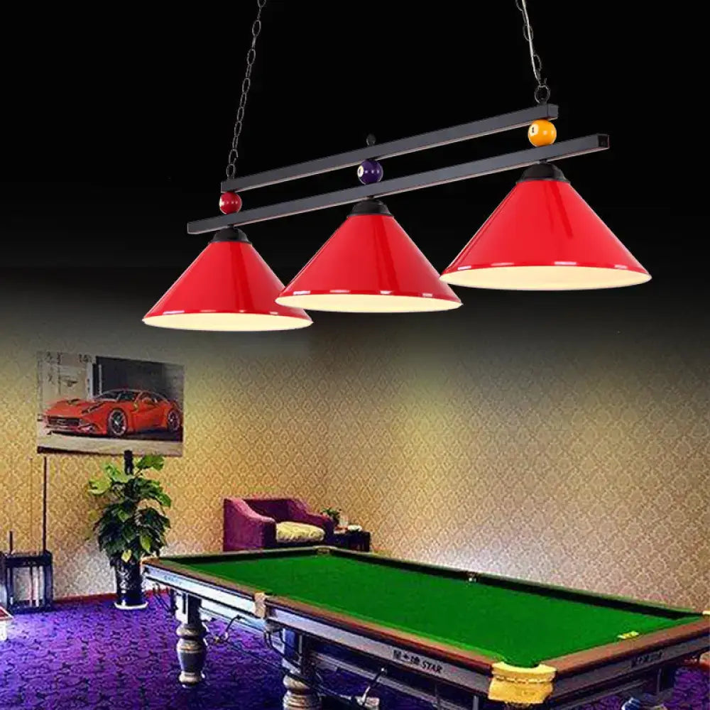 Black Conical Metal Eight-Light Island Pendant