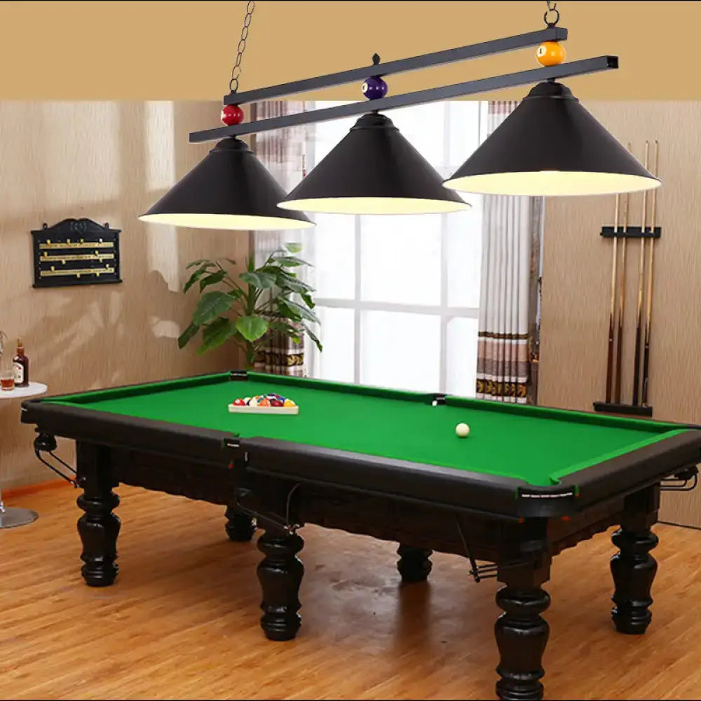Black Conical Metal Eight-Light Island Pendant