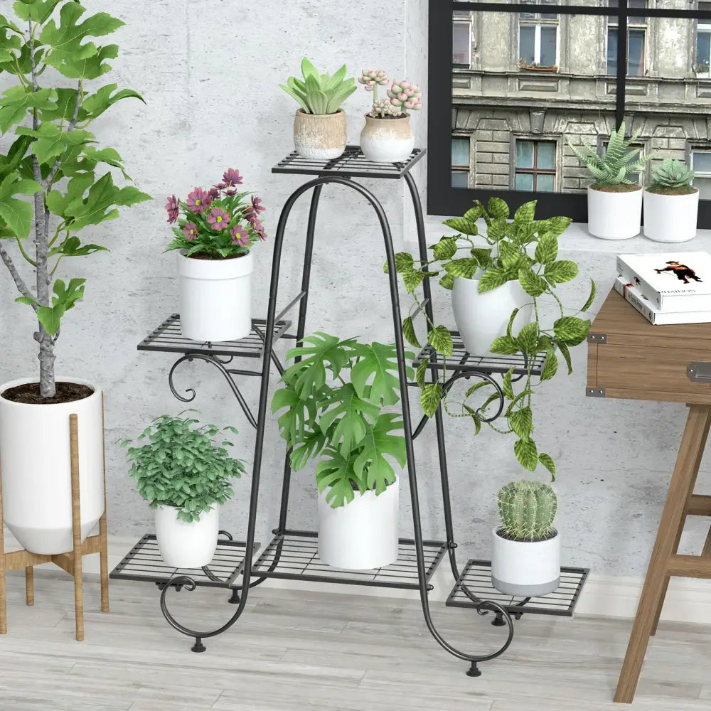 Black Metal Plant Display Rack