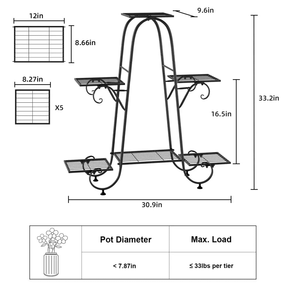Black Metal Plant Display Rack