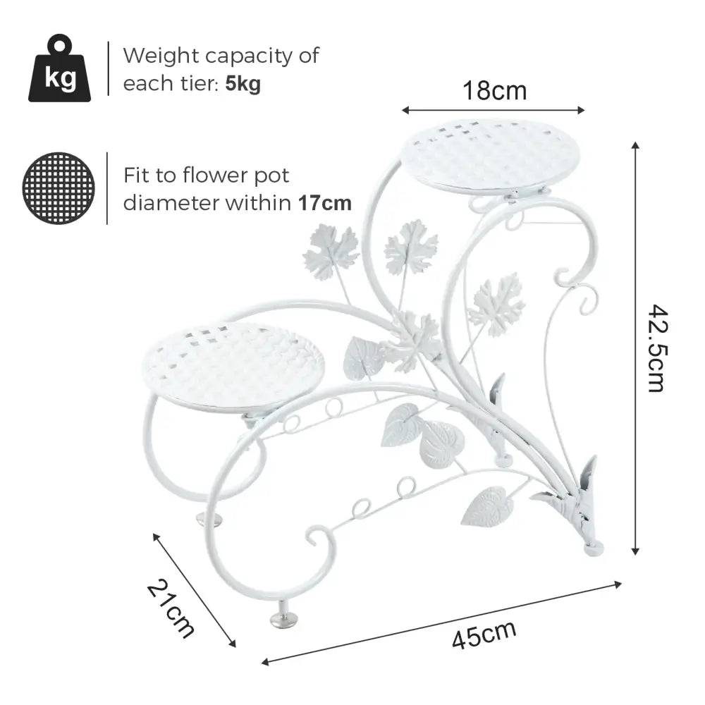 White Metal Plant Stand